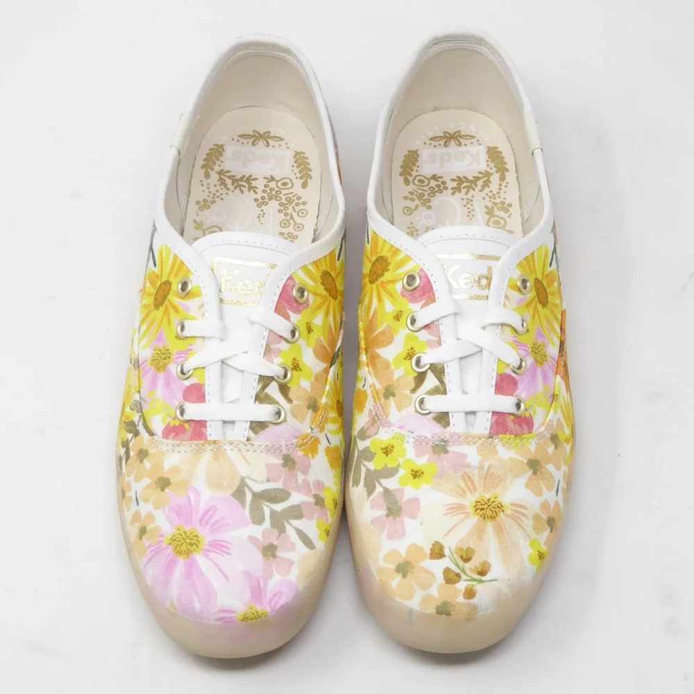 Keds x Rifle Paper Co Marguerite Floral Canvas Lace Up Sneakers